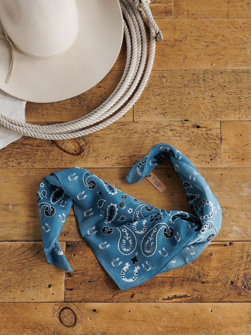 Lucky Paisley Cool Blue Cotton-Silk Neck Scarf – Savannah Sevens