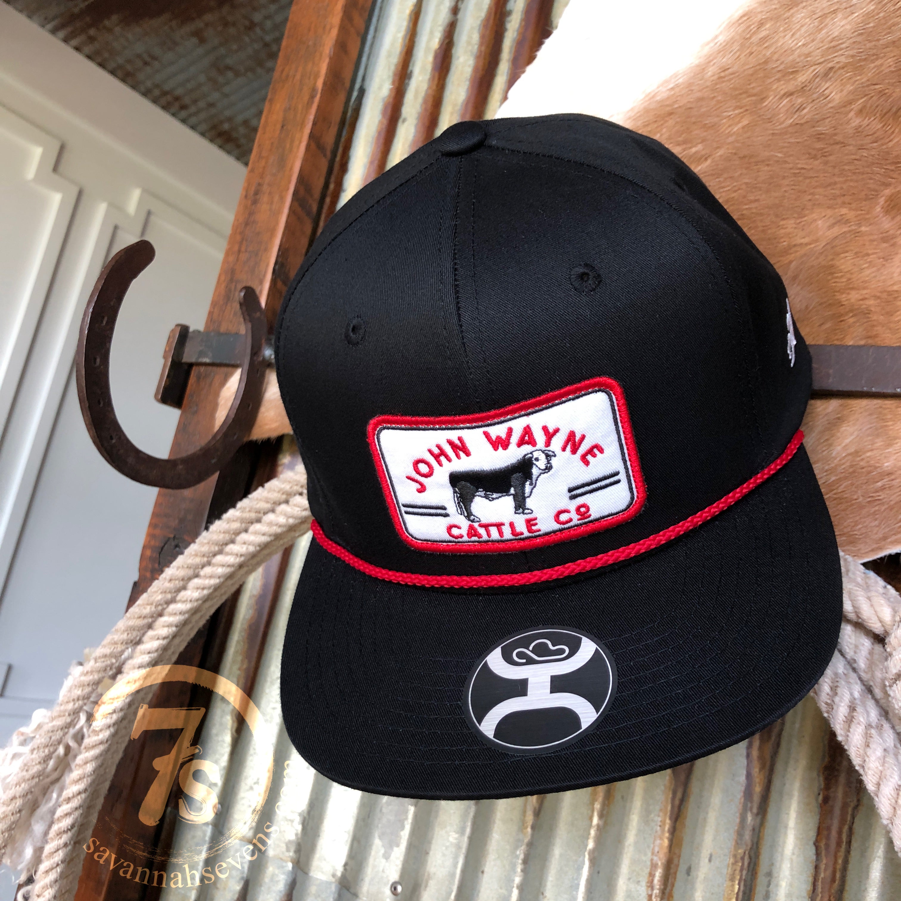 Ball Cap - Black with Red Bill and White Mesh