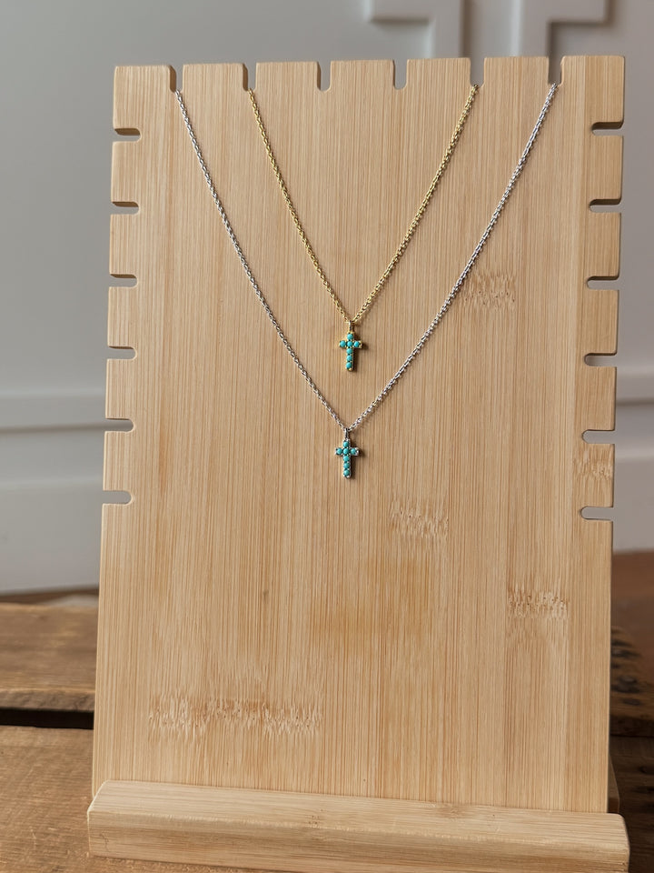 Cruz Turquoise Cross Necklace