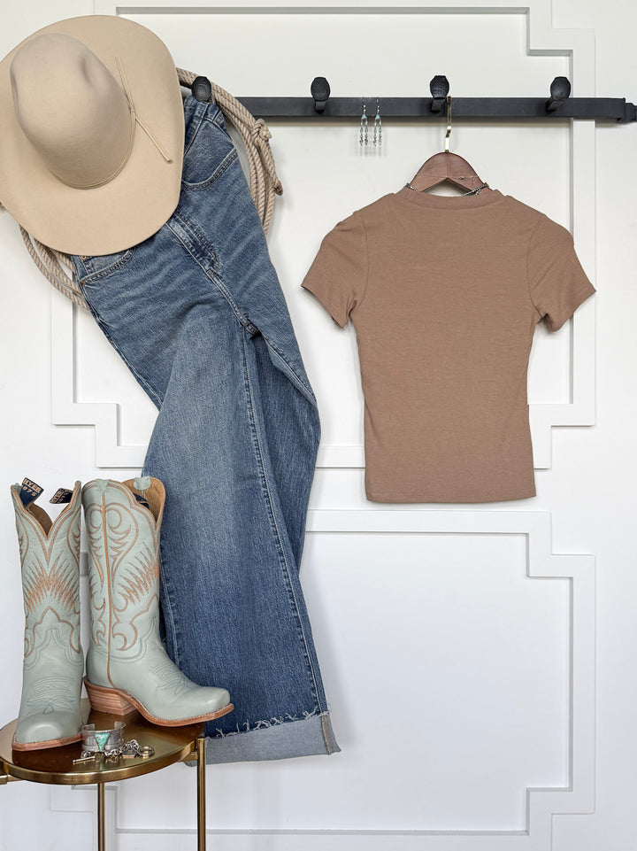 Lamotte Beige Ribbed Tee