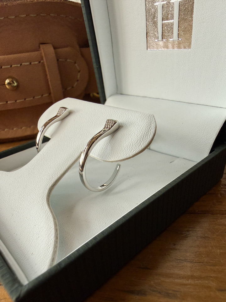 Ponca City Silver Nail Hoop Earrings