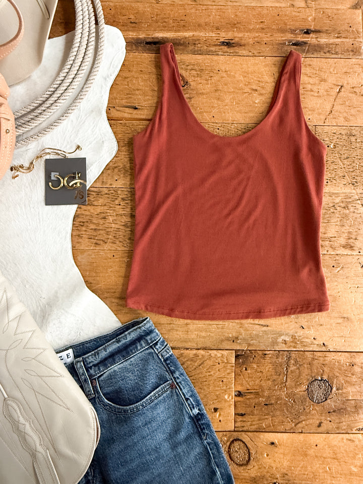 Arley Brick Scoop Neck Tank