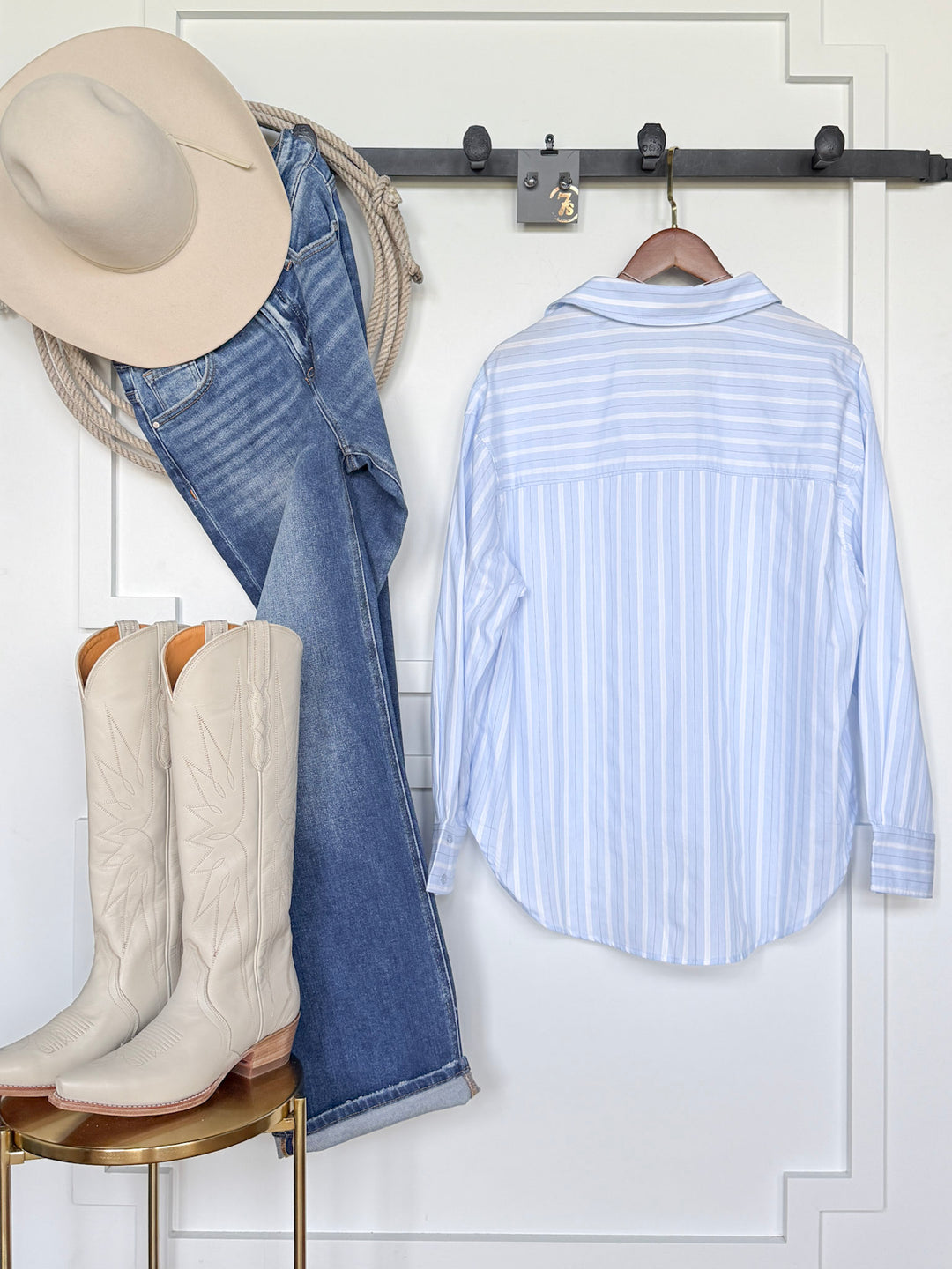 Altavista Striped Button Up Oversized Top