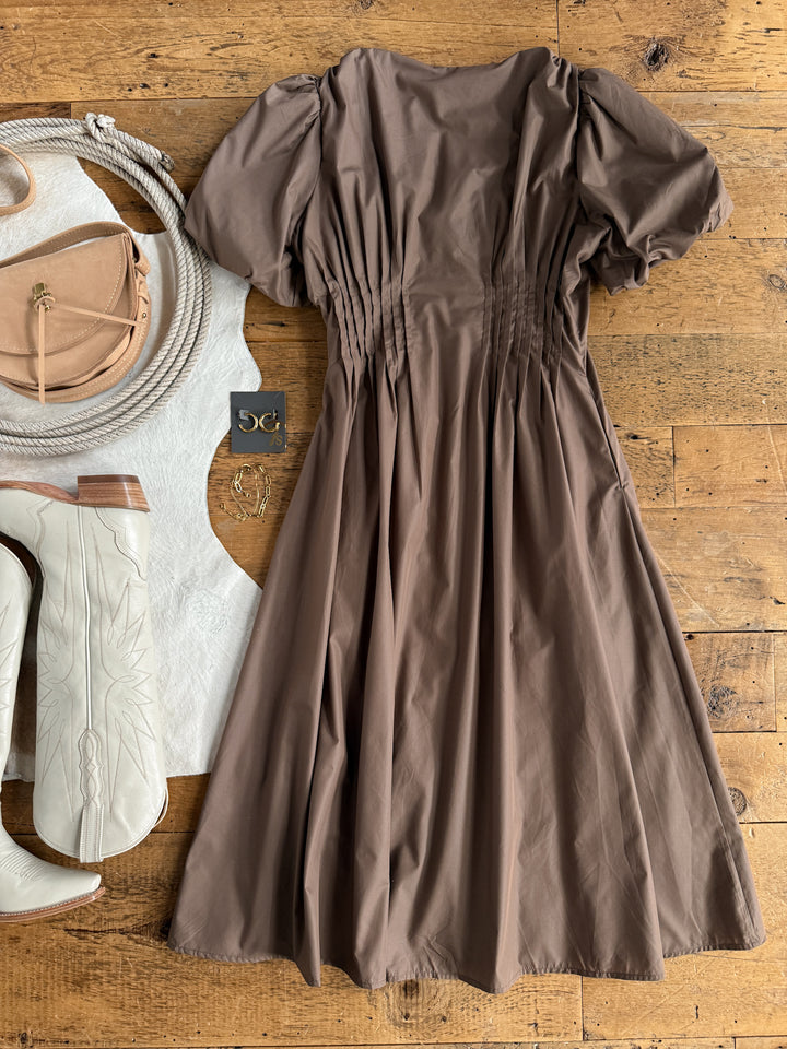 Laurel Mocha Button Up Dress