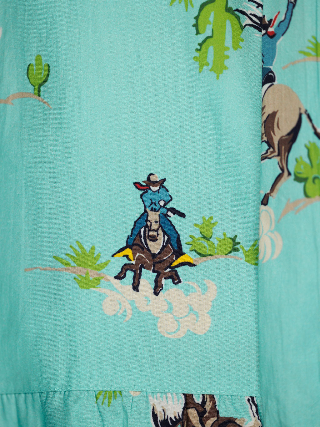 Kemah Seafoam Western Print Dress