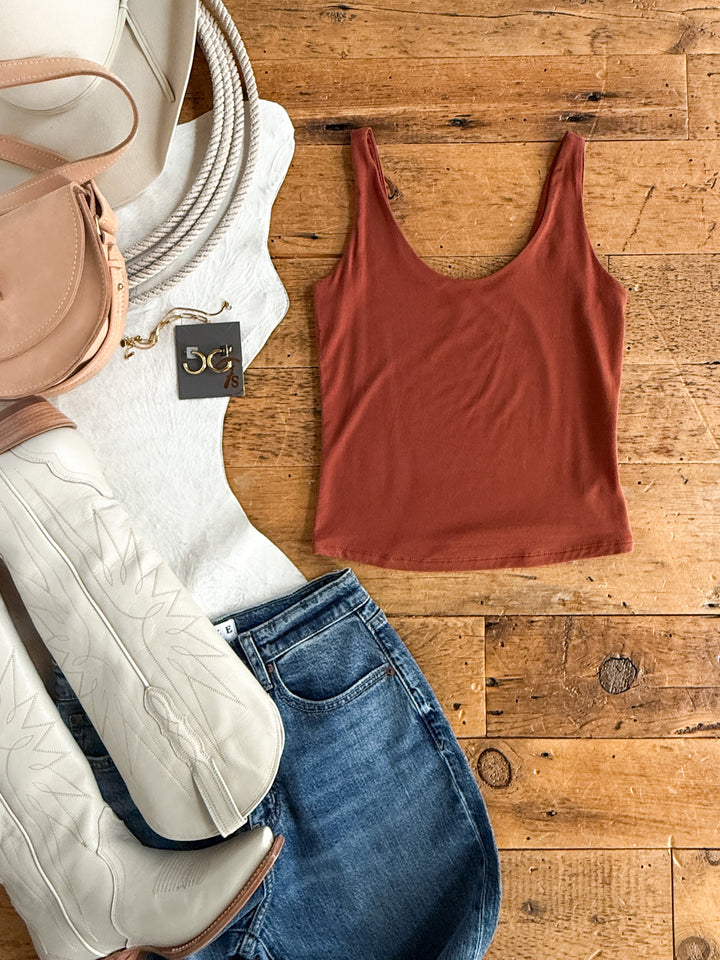 Arley Brick Scoop Neck Tank