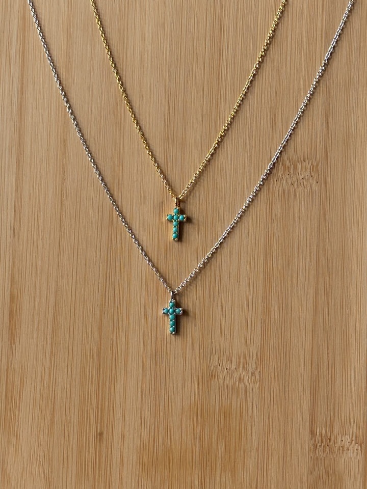 Cruz Turquoise Cross Necklace