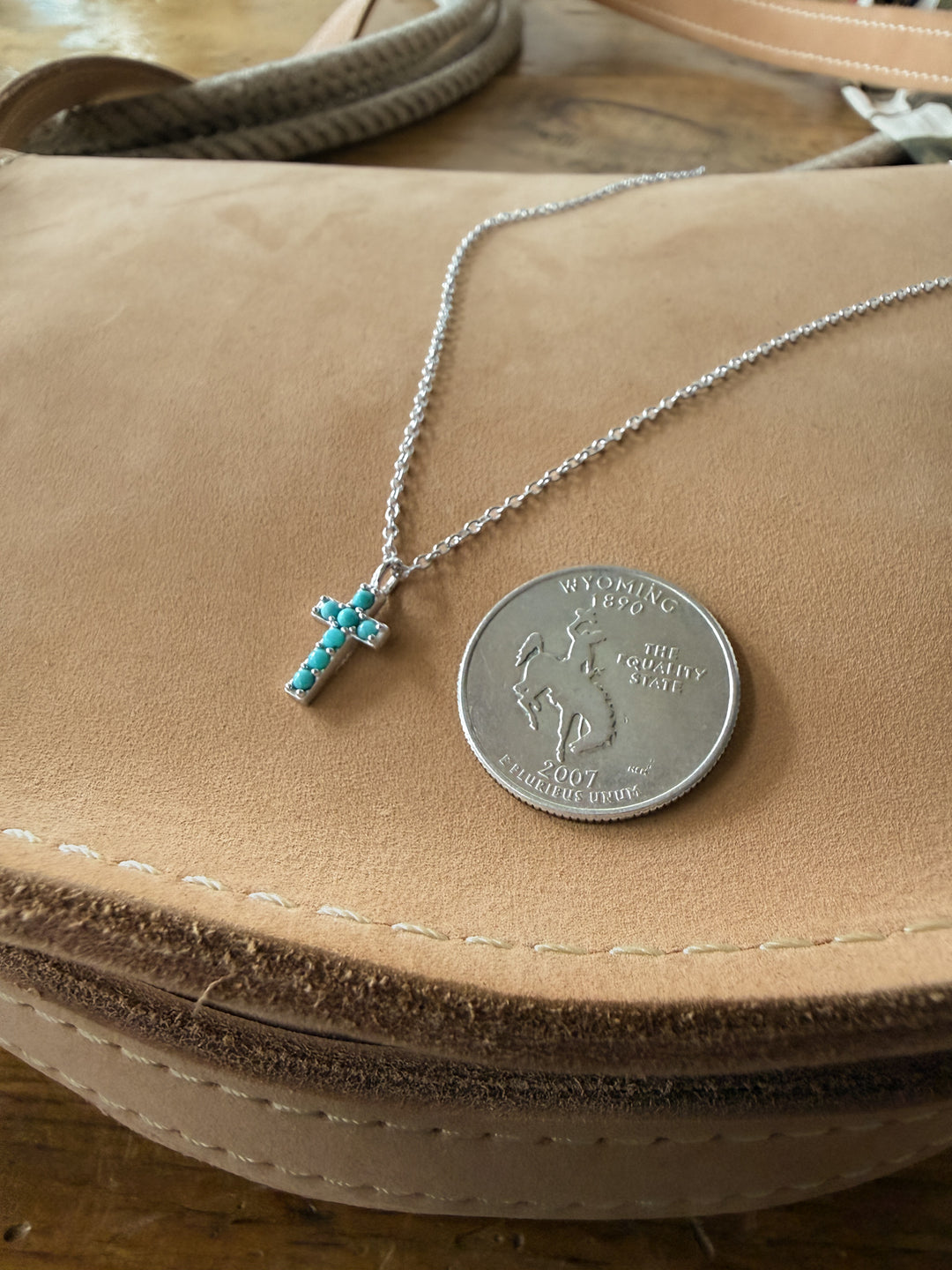 Cruz Turquoise Cross Necklace
