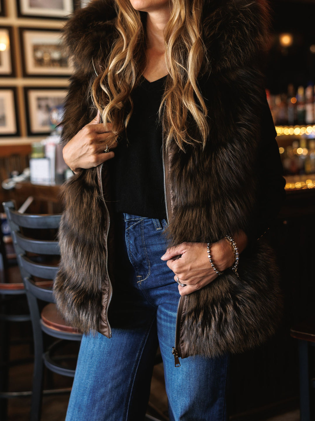 Choteau Fox Down Hoodie Vest