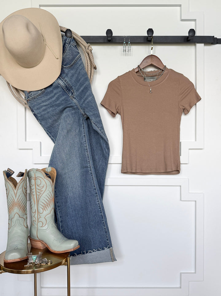 Lamotte Beige Ribbed Tee