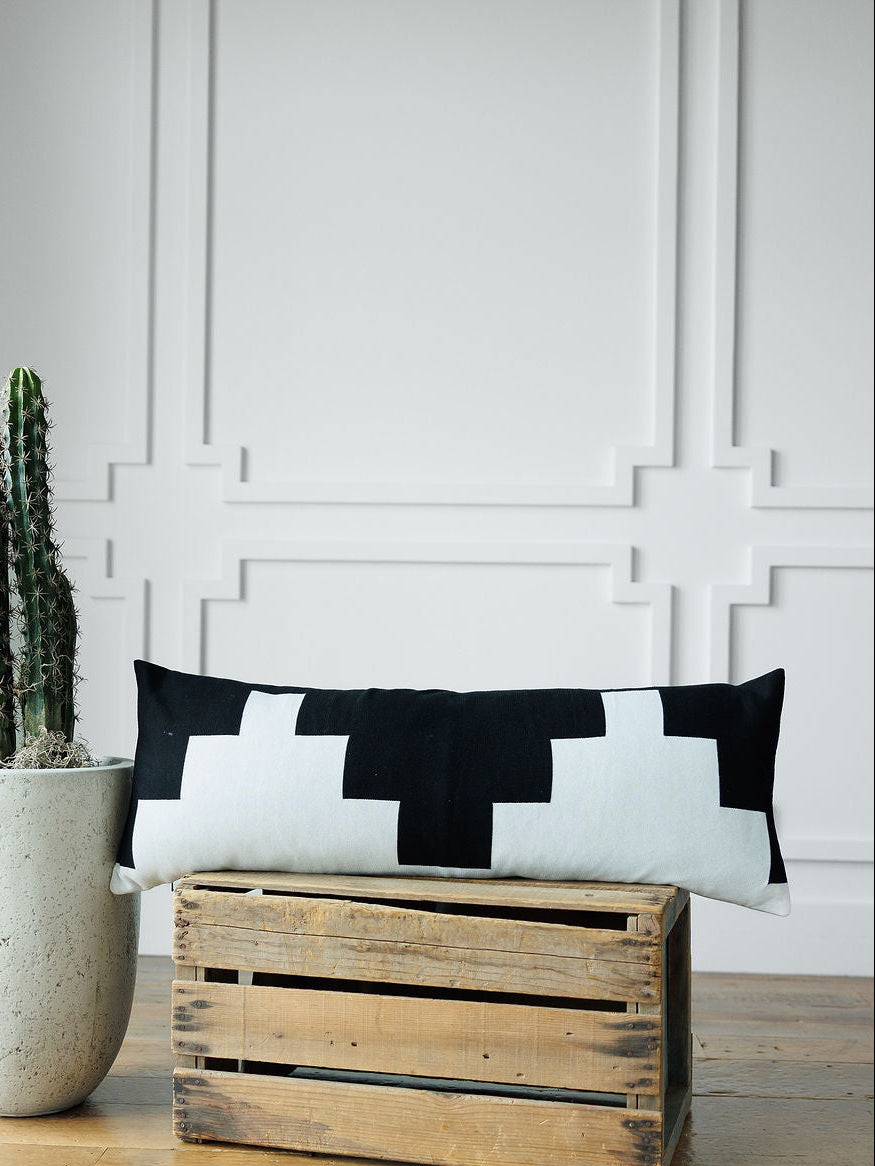 Presidio Lumbar Pillow Cover {B & W}
