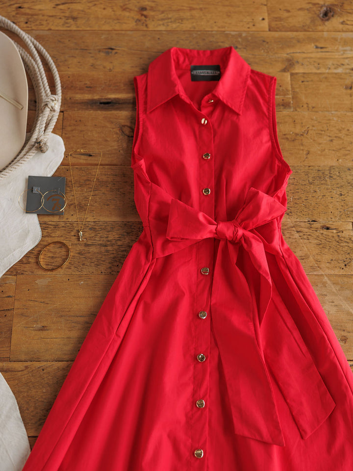 Primera Red Cotton Dress