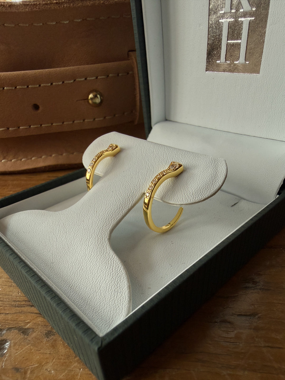 Rozel Gold Nail Hoop Earrings
