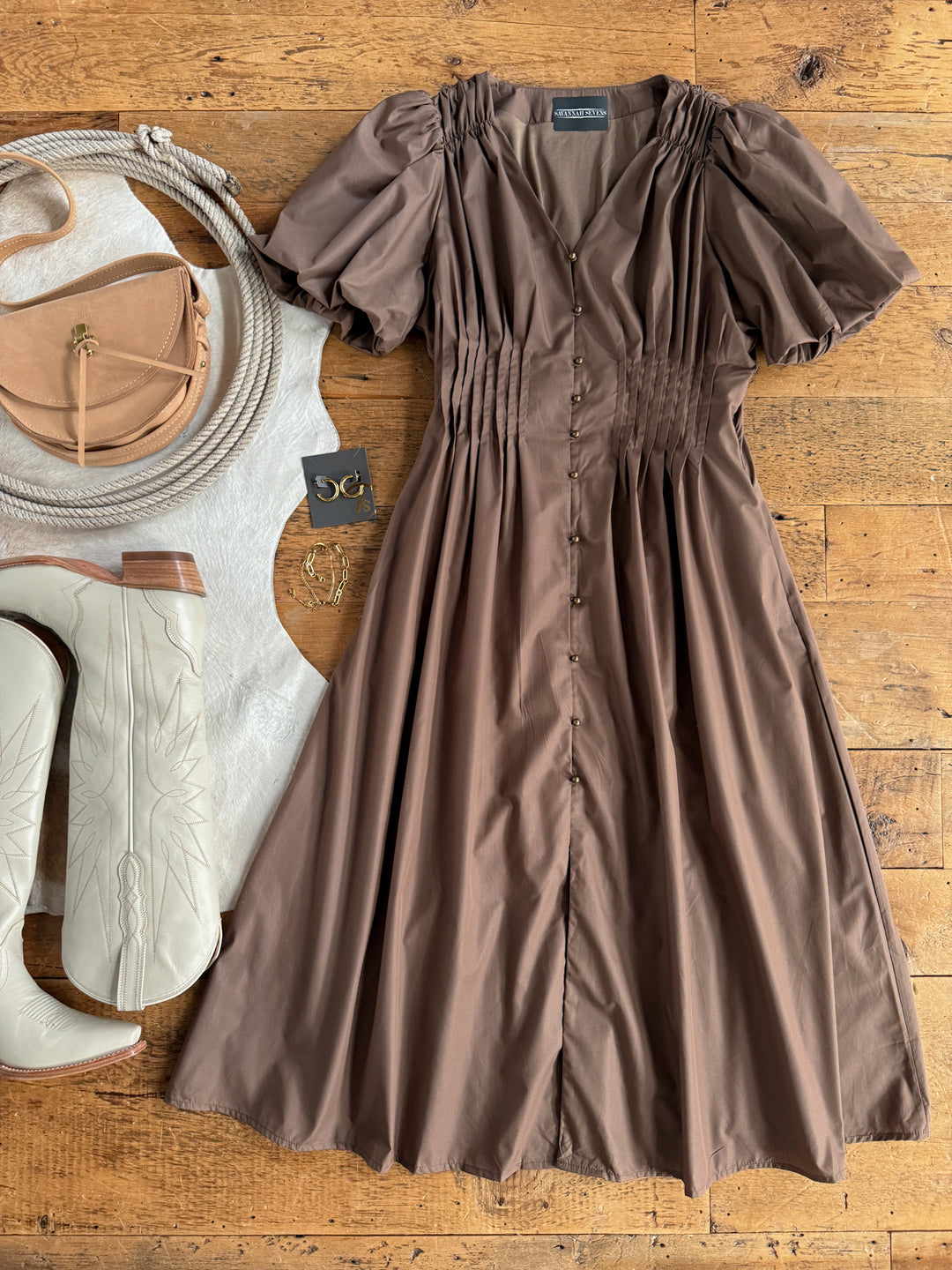 Laurel Mocha Button Up Dress