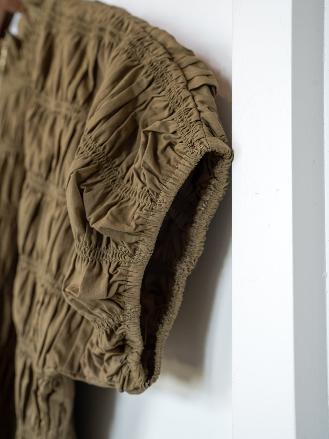 Talmo Olive Shirred Top