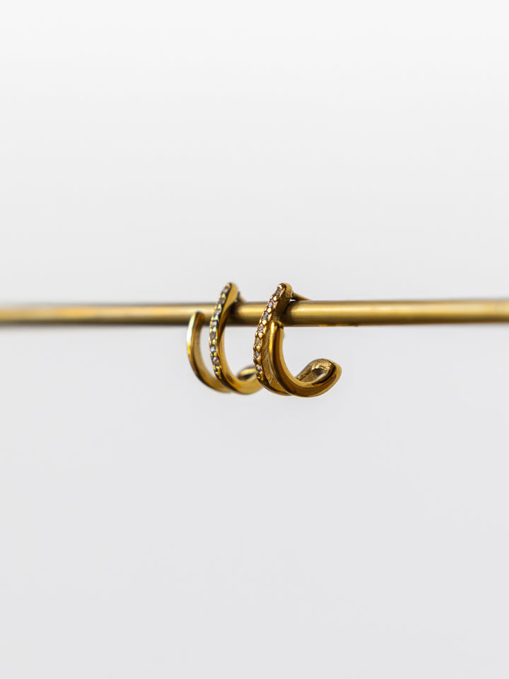 Minetto Gold Half Hoop Earrings
