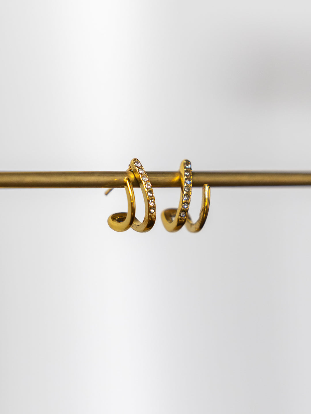 Minetto Gold Half Hoop Earrings