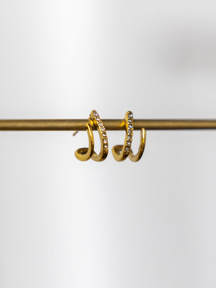 Minetto Gold Half Hoop Earrings
