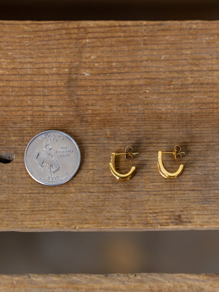 Minetto Gold Half Hoop Earrings