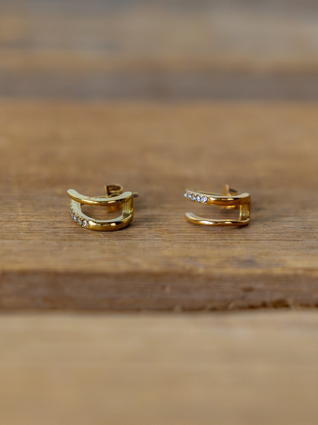 Minetto Gold Half Hoop Earrings