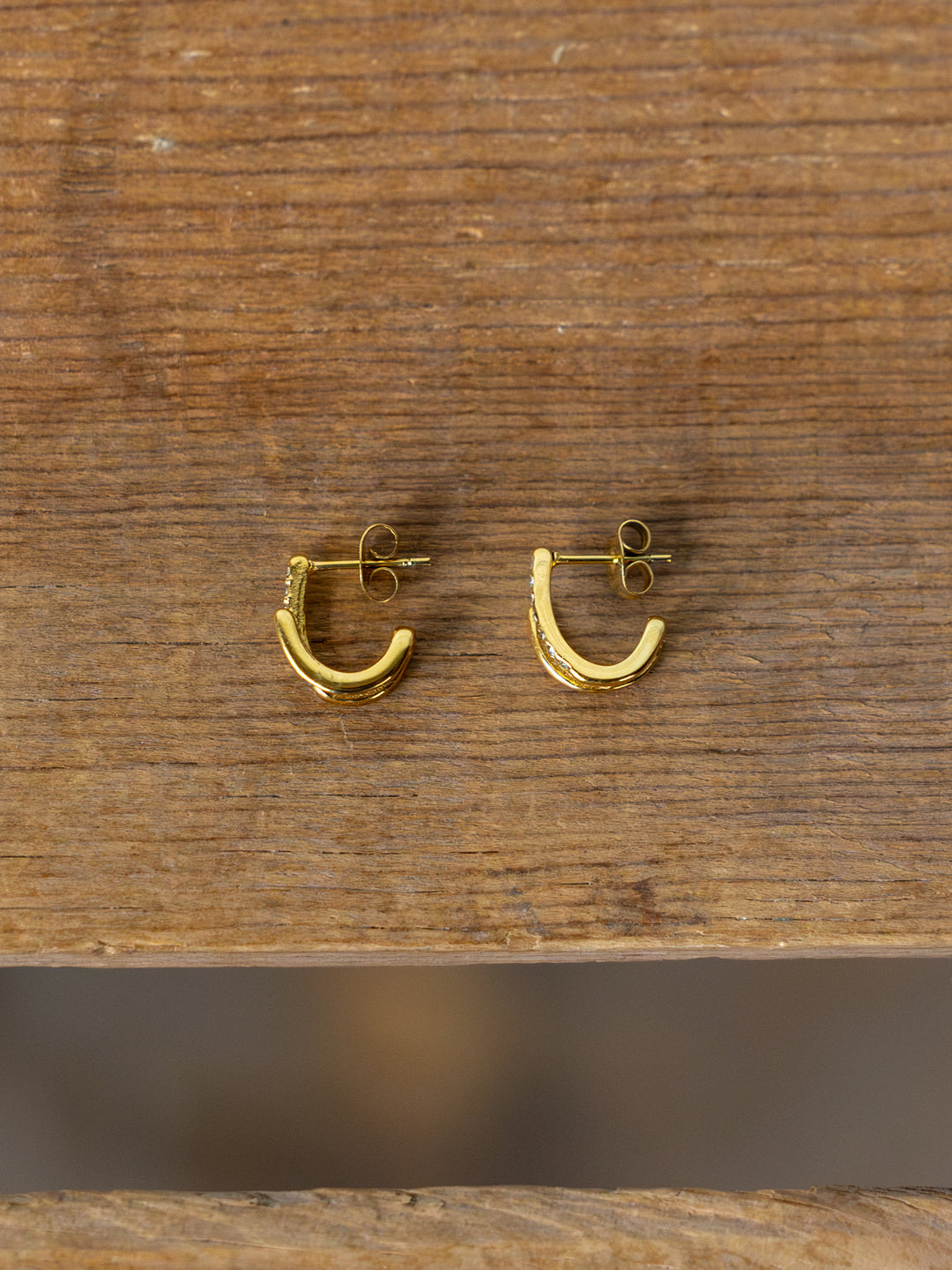 Minetto Gold Half Hoop Earrings