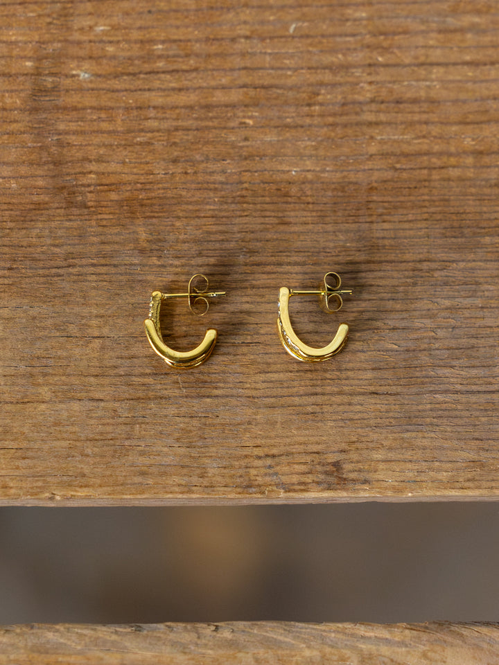 Minetto Gold Half Hoop Earrings