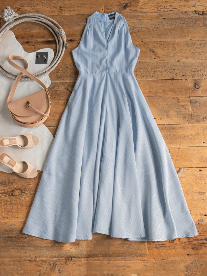 Elnora Micro Striped Halter Neck Dress