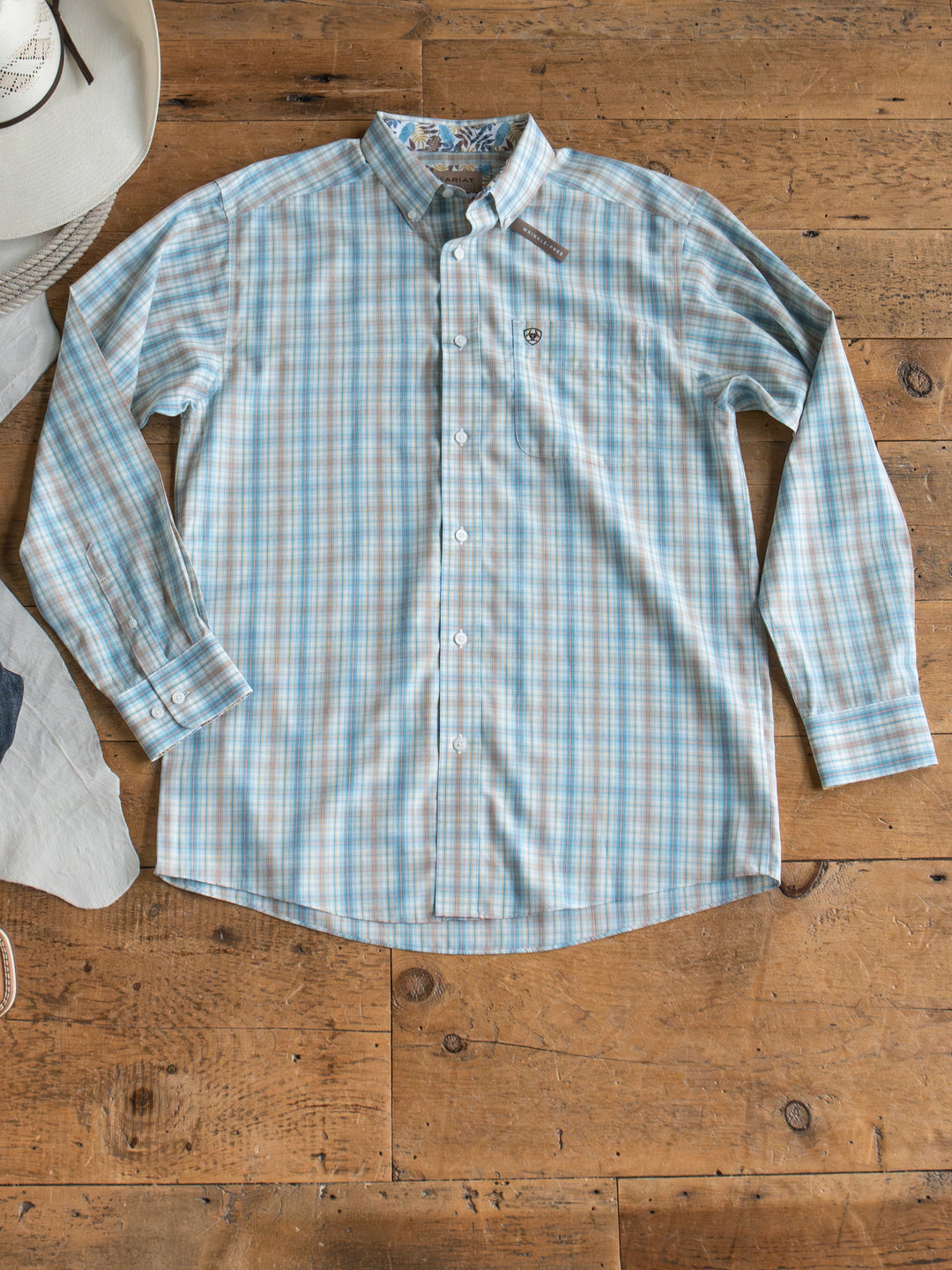 Bowmont Men's Ariat Blue Plaid Button Up