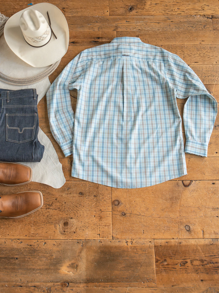 Bowmont Men's Ariat Blue Plaid Button Up