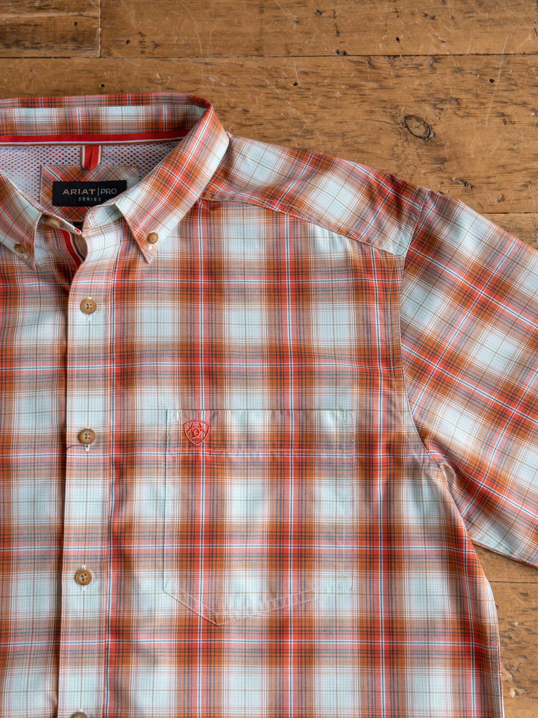 Hoffman Ariat Men's Burnt Orange Plaid Button Up