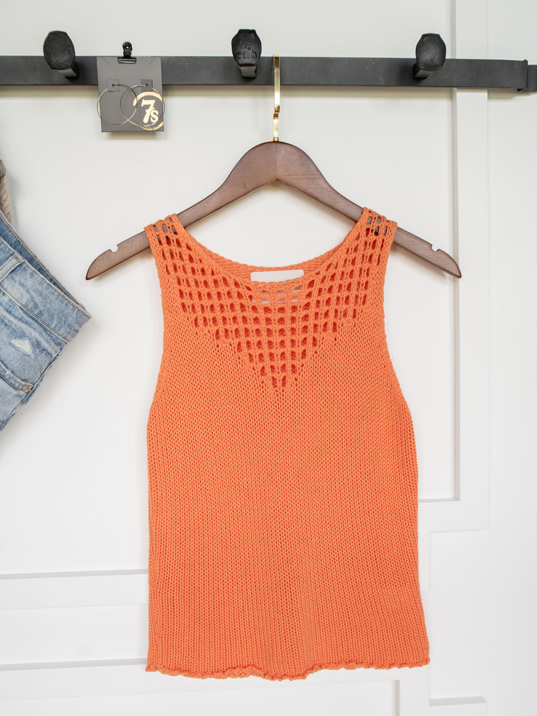 Sweetwater Coral Orange Knit Tank