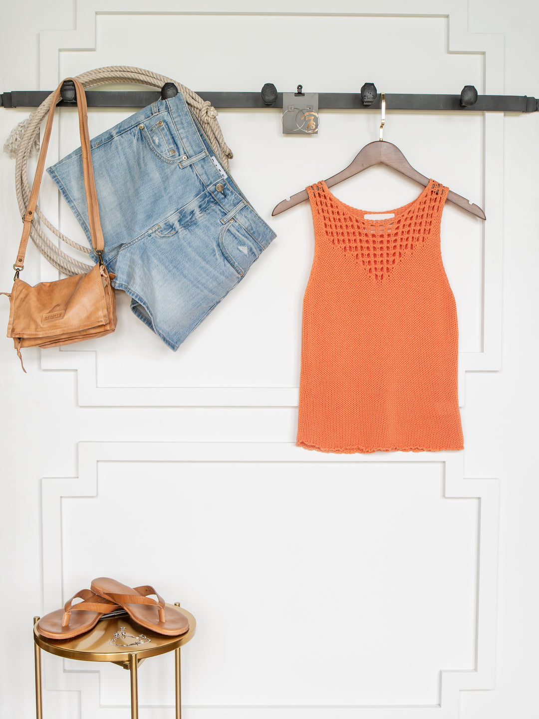 Sweetwater Coral Orange Knit Tank