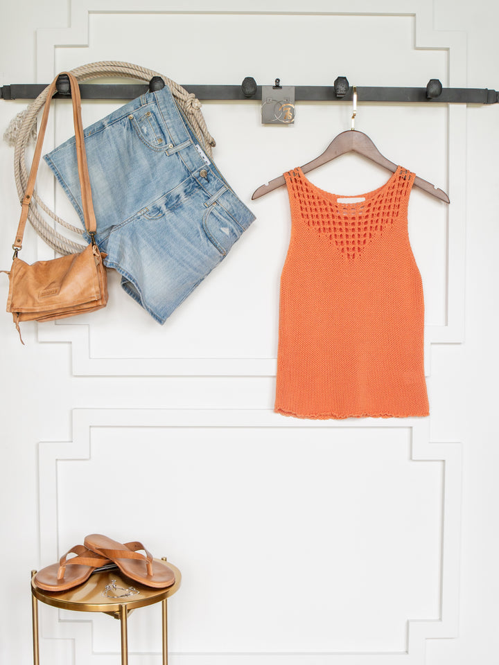 Sweetwater Coral Orange Knit Tank
