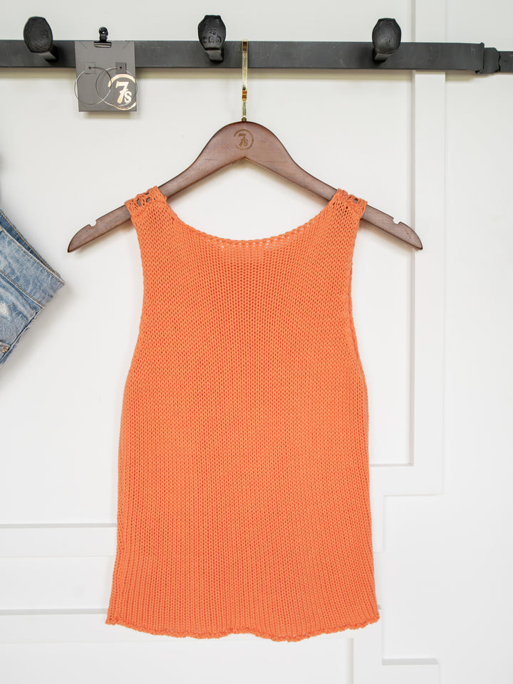 Sweetwater Coral Orange Knit Tank