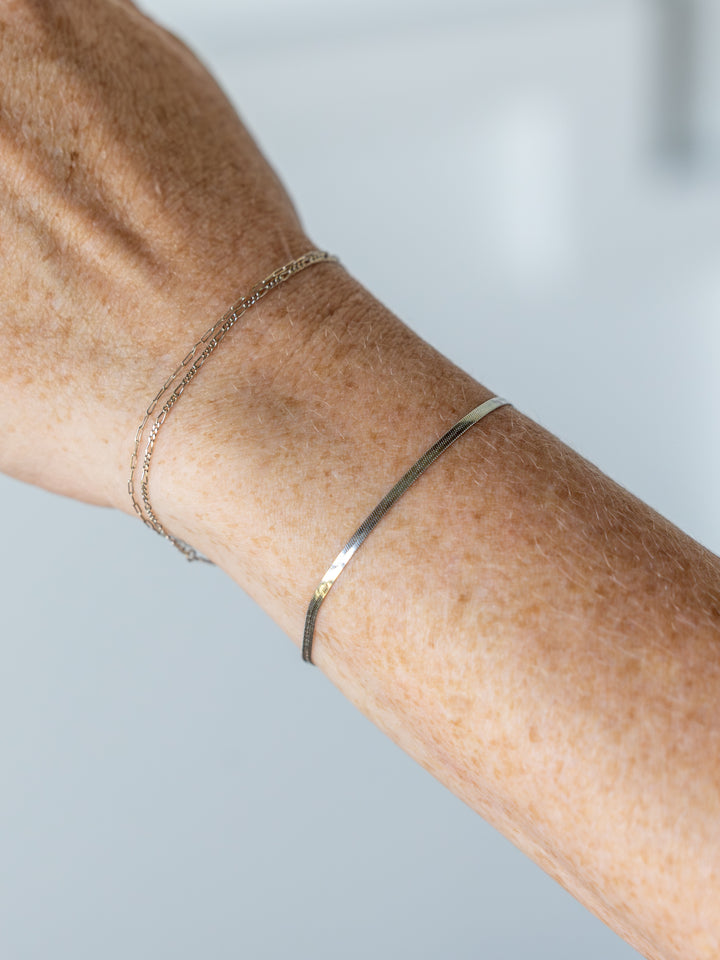 Norvell Silver Herringbone Bracelet