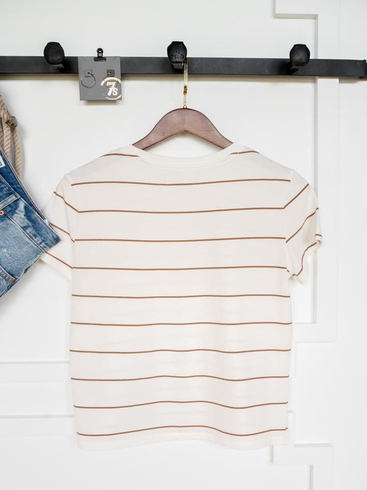Denning White Striped Tee
