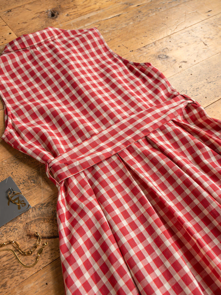 Tolland Red Gingham Button Up Dress