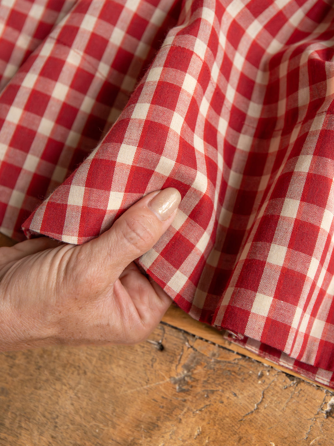 Tolland Red Gingham Button Up Dress