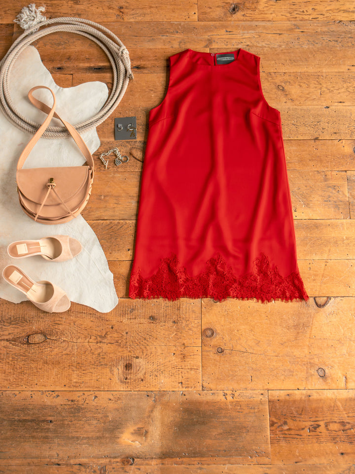 Mesena Red Satin Dress