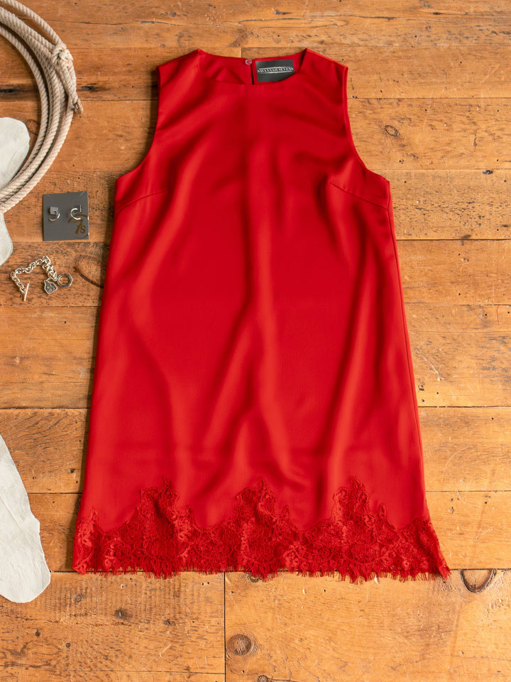 Mesena Red Satin Dress