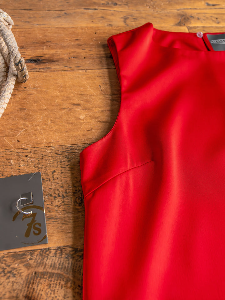 Mesena Red Satin Dress