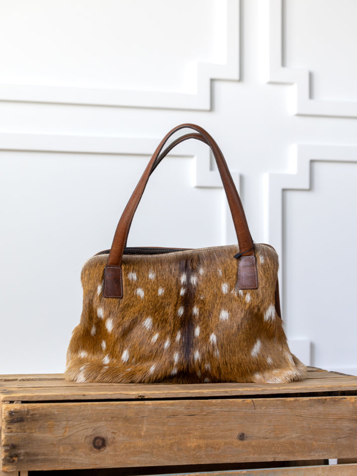 Axis Bison Leather Cognac Handbag