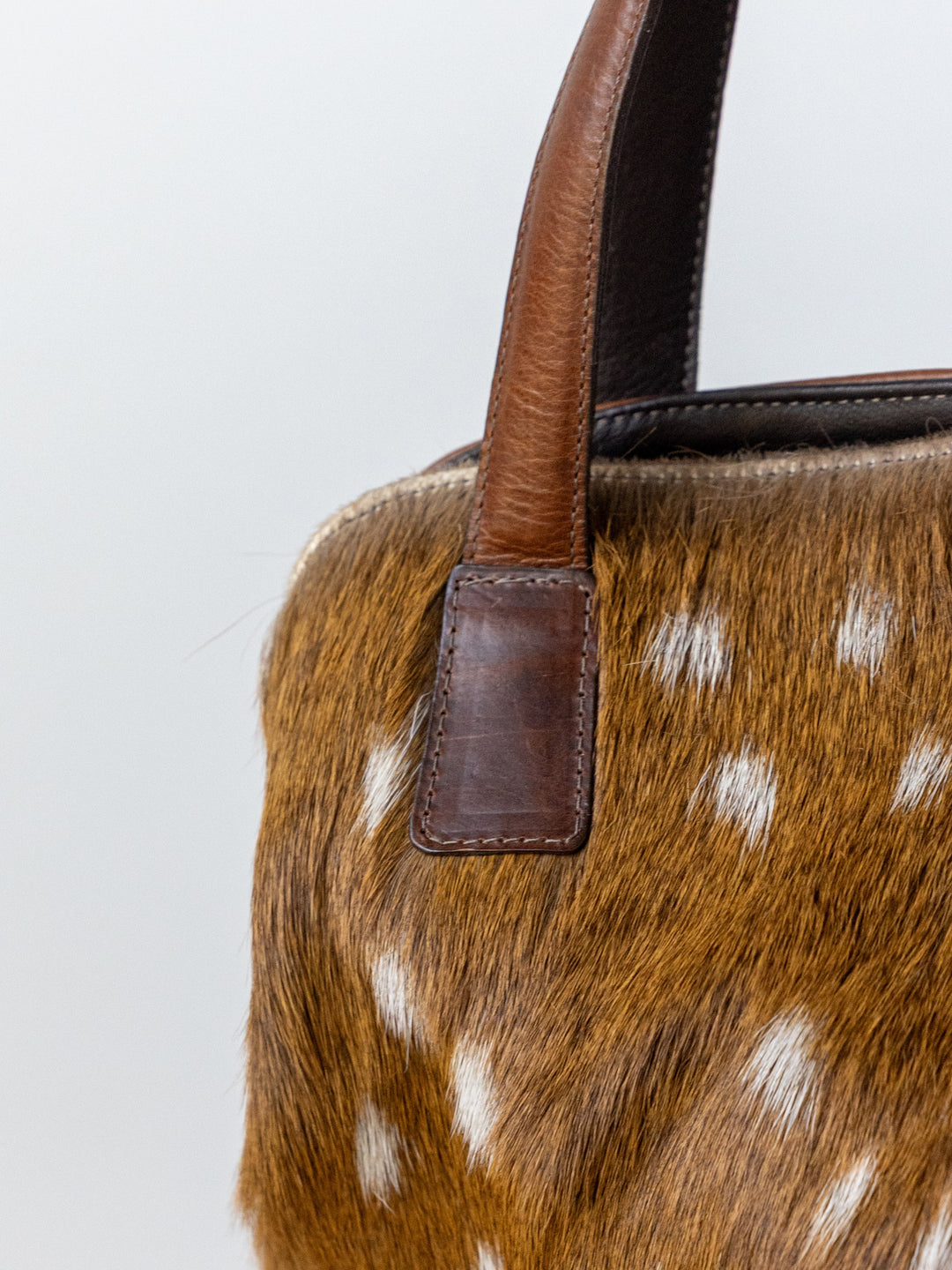 Axis Bison Leather Cognac Handbag
