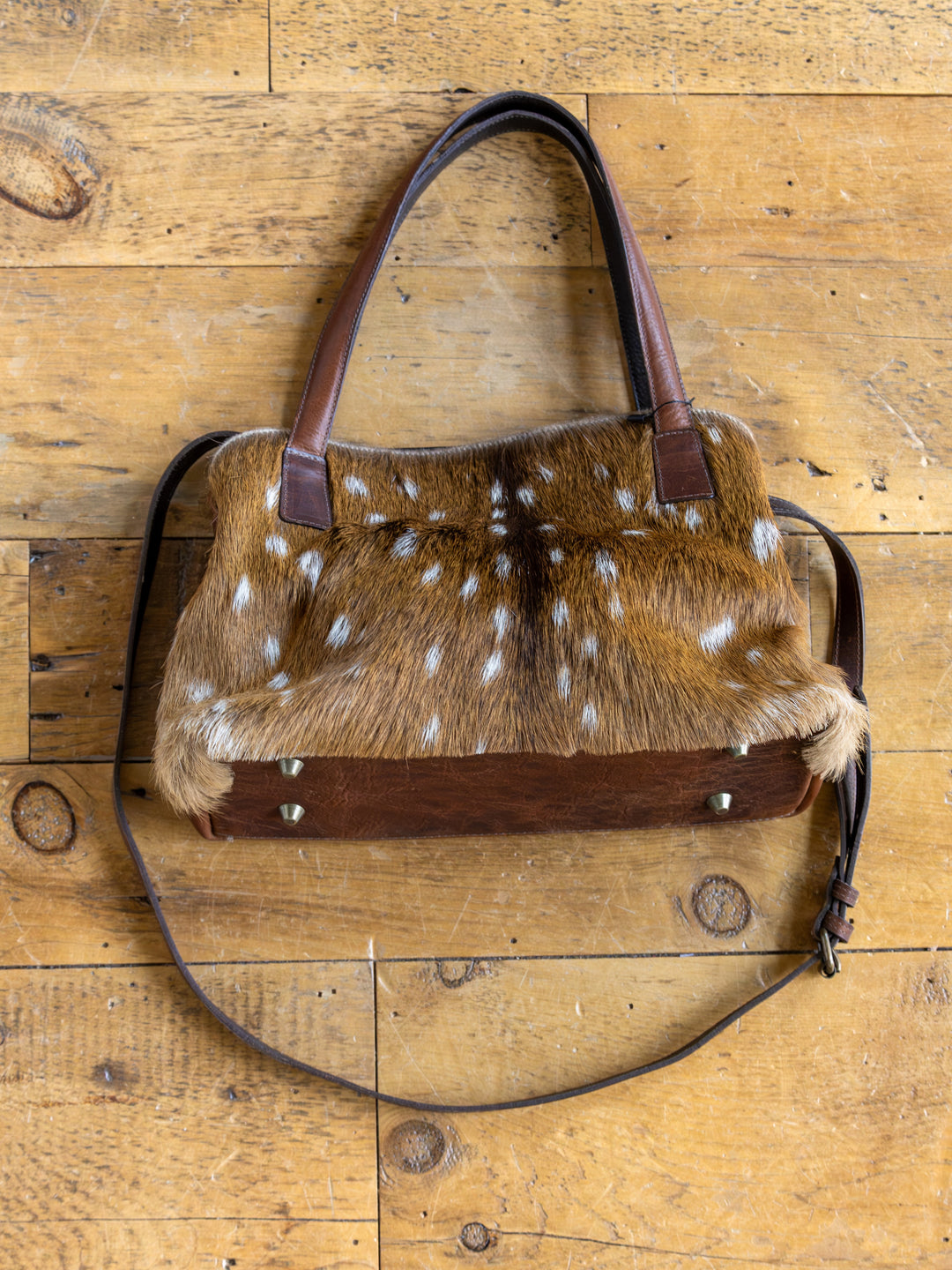 Axis Bison Leather Cognac Handbag