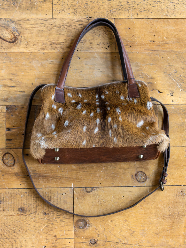 Axis Bison Leather Cognac Handbag