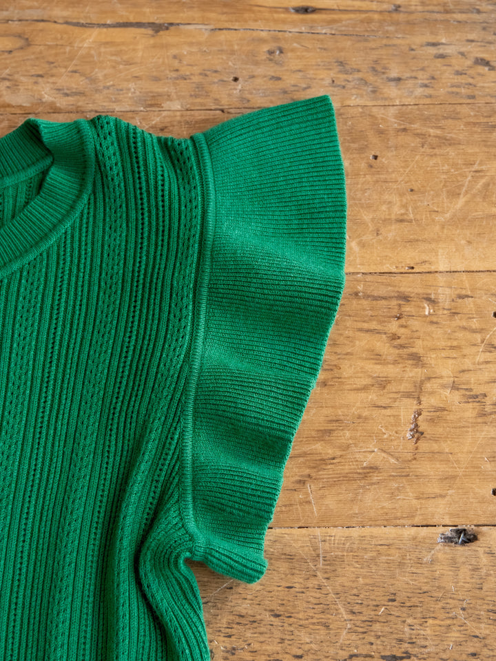 Sebring Emerald Flutter Sleeve Top