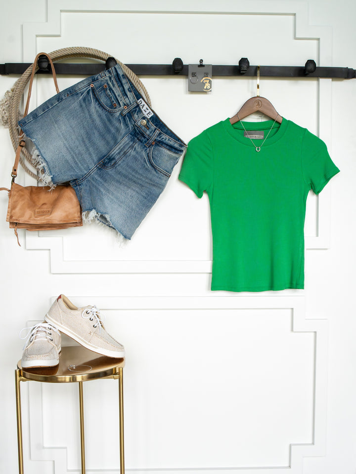 Lamotte Kelly Green Ribbed Tee