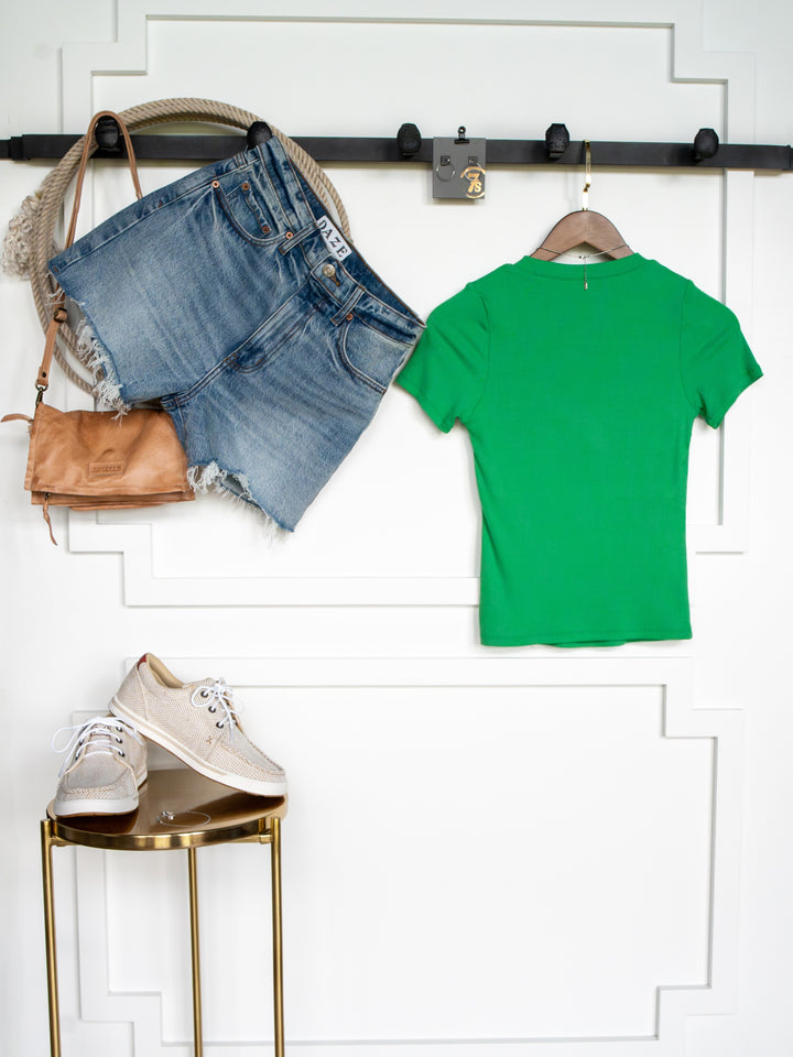 Lamotte Kelly Green Ribbed Tee