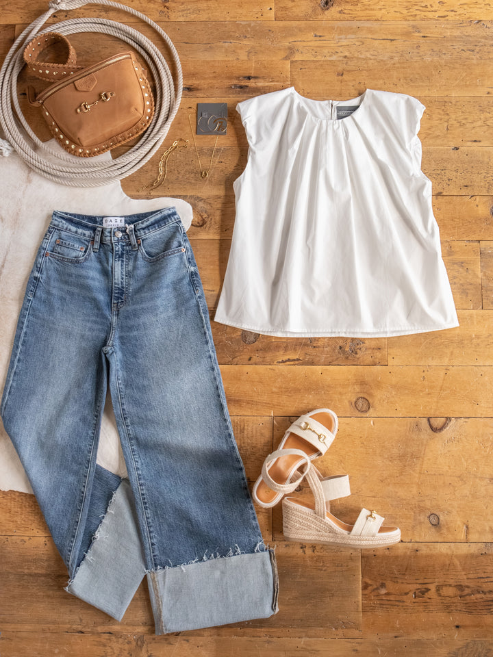 Yampa White Sleeveless Top