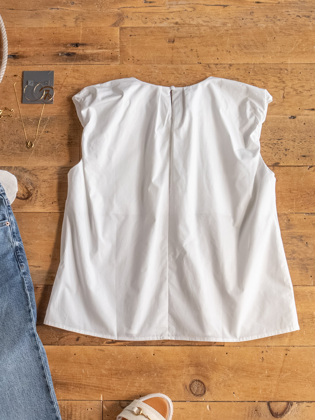 Yampa White Sleeveless Top